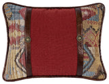 Oblong Pillow with Faux Leather Band and Concho