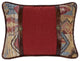 Oblong Pillow with Faux Leather Band and Concho