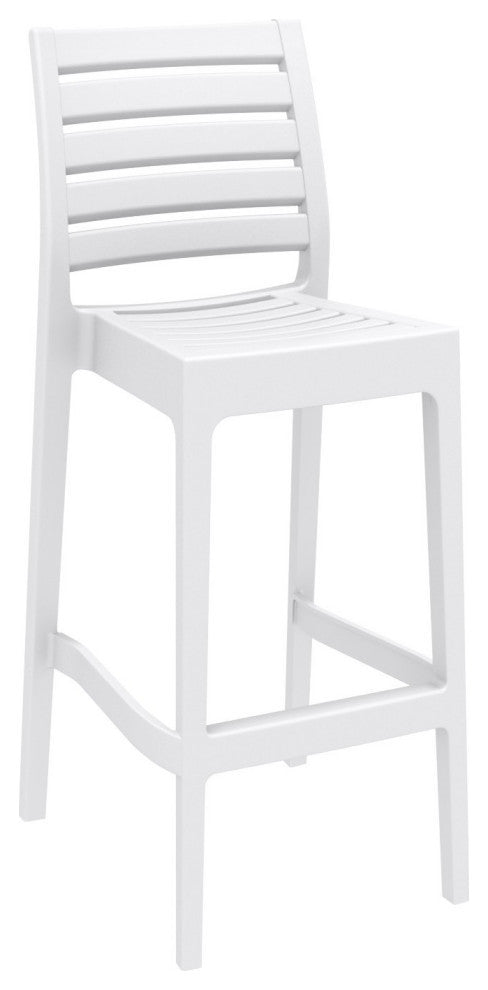 Sky Ares Square Bar Set With 2 Barstools White