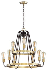 Maxim Lighting Haven 9-Light Chandelier, Bronze/Antique Brass