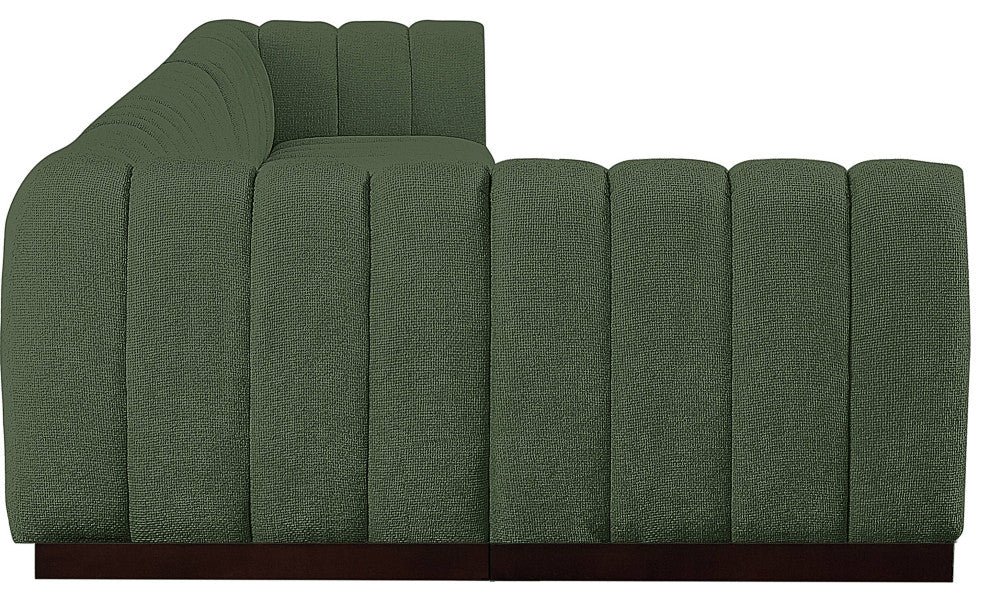 Quinn Chenille Upholstered 6-Piece L-Shaped Modular Sectional, Green