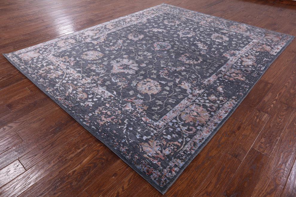 8' 1" X 10' 2" Persian Wool and Silk Handmade Rug Q7101