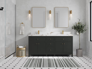 Sonoma 72" Double Sink Bath Vanity in Black Top, 2"  Viola Brown