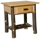 Hickory Log Nightstand, Hickory & Oak