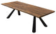 Solid Teak Live Edge Dining Table With Metal Legs, 84x40