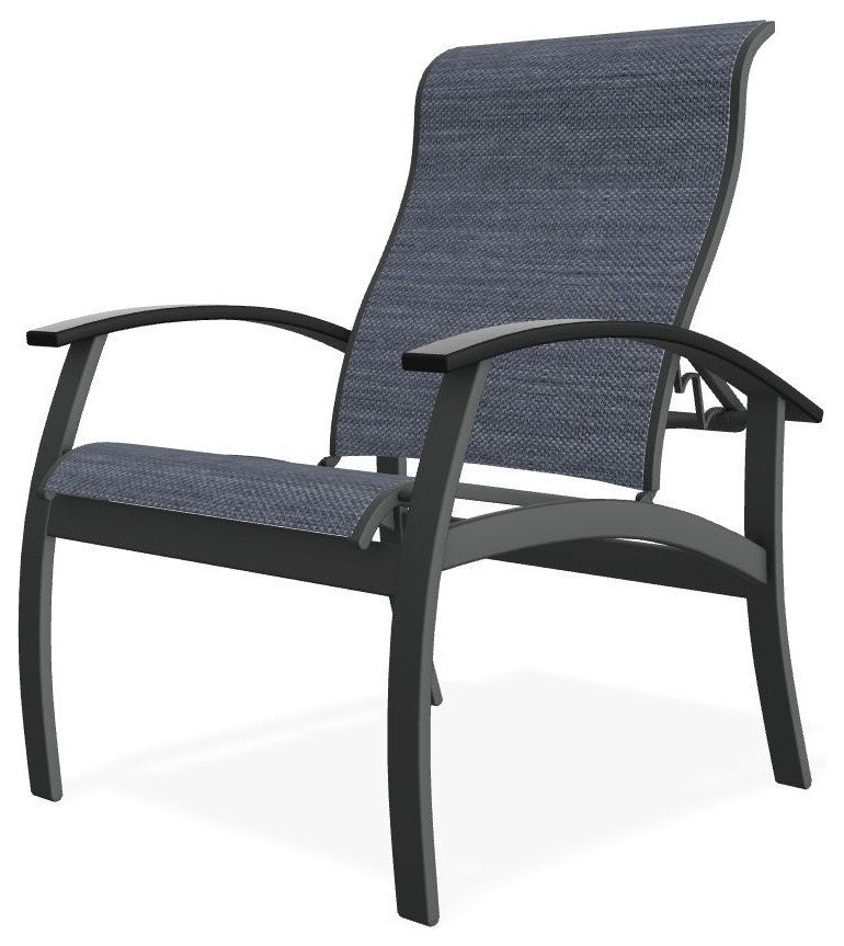 Belle Isle Sling Adjustable Outdoor Dining Chair, Augustine Denim/Graphite