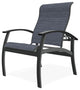 Belle Isle Sling Adjustable Outdoor Dining Chair, Augustine Denim/Graphite