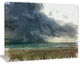 Sea before Storm Watercolor, Landscape Canvas Wall Art, 20"x12"