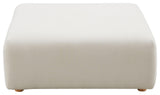 Hangover Cream Linen Ottoman - Cream