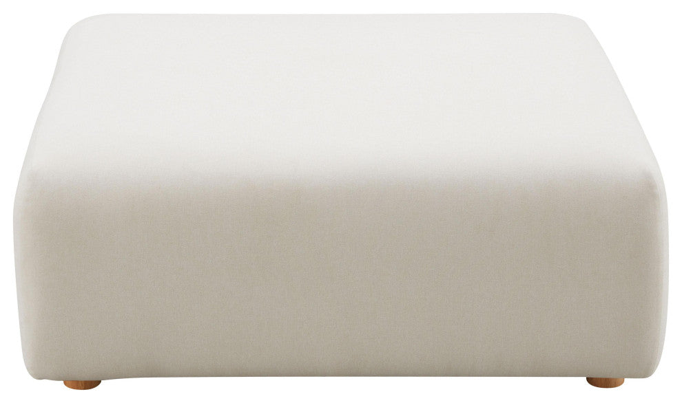 Hangover Cream Linen Ottoman - Cream