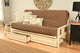 Caleb Frame Futon With Antique White Finish, Marmont Mocha