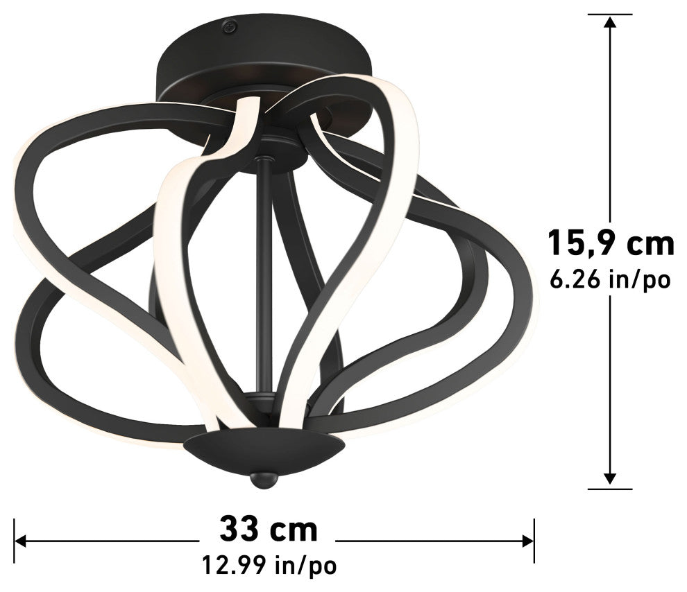 Artika Meridian Ceiling Flushmount Light, Black