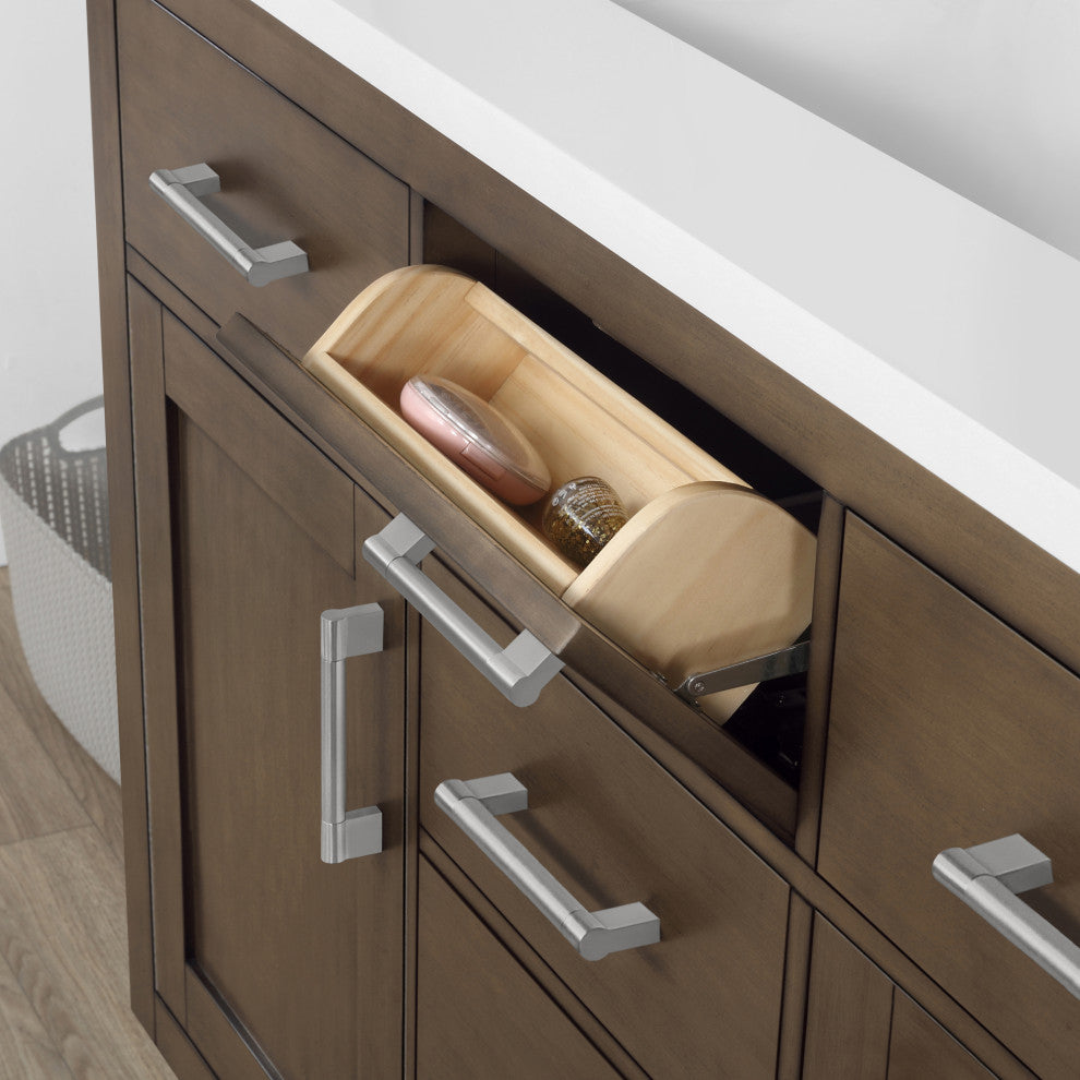 Ove Decors Bailey 48" Single Sink Vanity, Almond Latte With Black Hardware