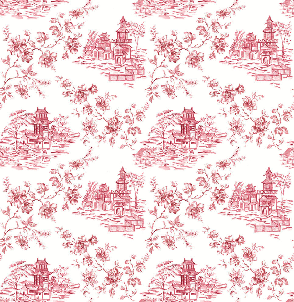 Laure Merlot Toile Wallpaper Bolt