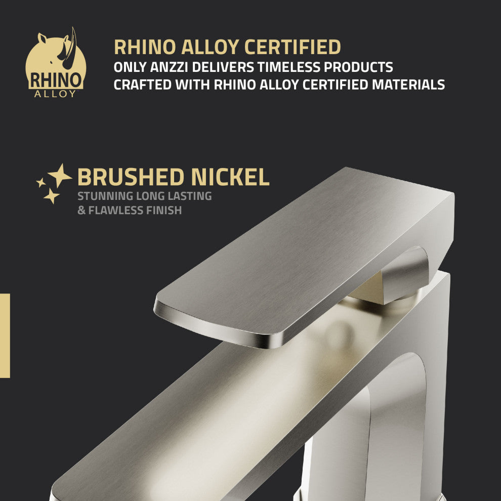 1-Handle Bathroom Faucet, Brushed Nickel