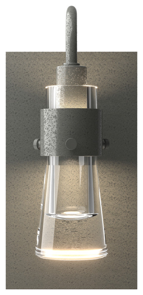 Erlenmeyer ADA Sconce, Natural Iron Finish, Clear Glass