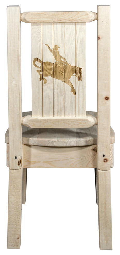 Homestead Collection Side Chair, Bronc Design, Ready to Finish