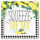Squeeze The Day Kitchen Humor Plaid Word Design, 12"x12"