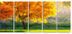 Beautiful Autumn Season in Forest, Landscape Canvas Art, 60"x28", 5 Panels