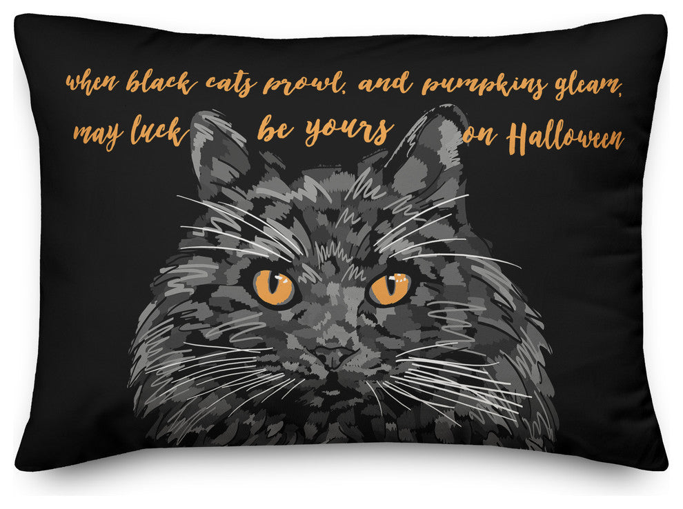 May Luck be yours on Halloween 14"x20" Throw Pillow