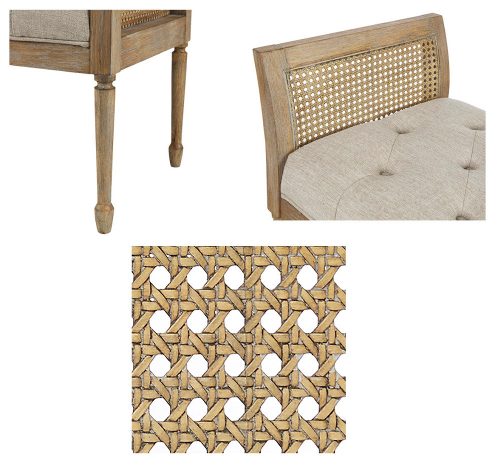 Martha Stewart Isla Accent Bench, Natural
