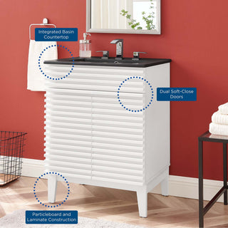 Render 24" Bathroom Vanity White Black -5350