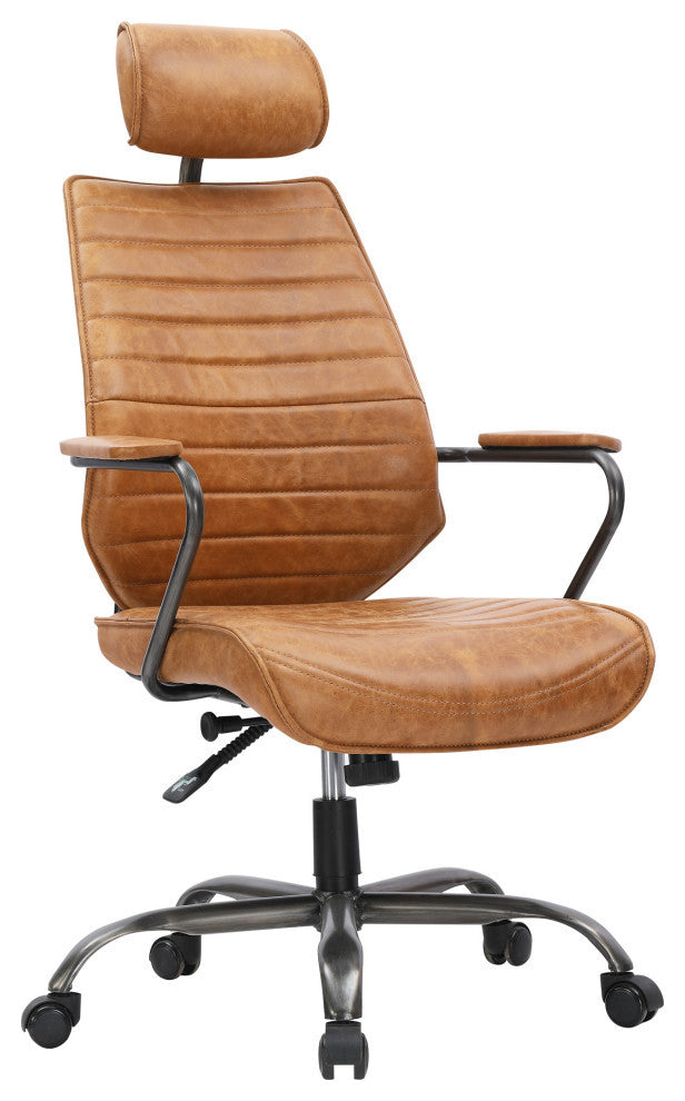 Industrial Executive Swivel Office Chair Cognac - Orange