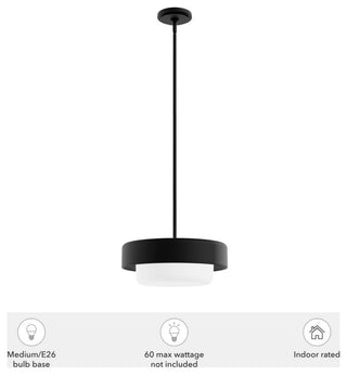 Station Natural Iron, Frosted Cased White Glass 2 Light Pendant Ceiling Light