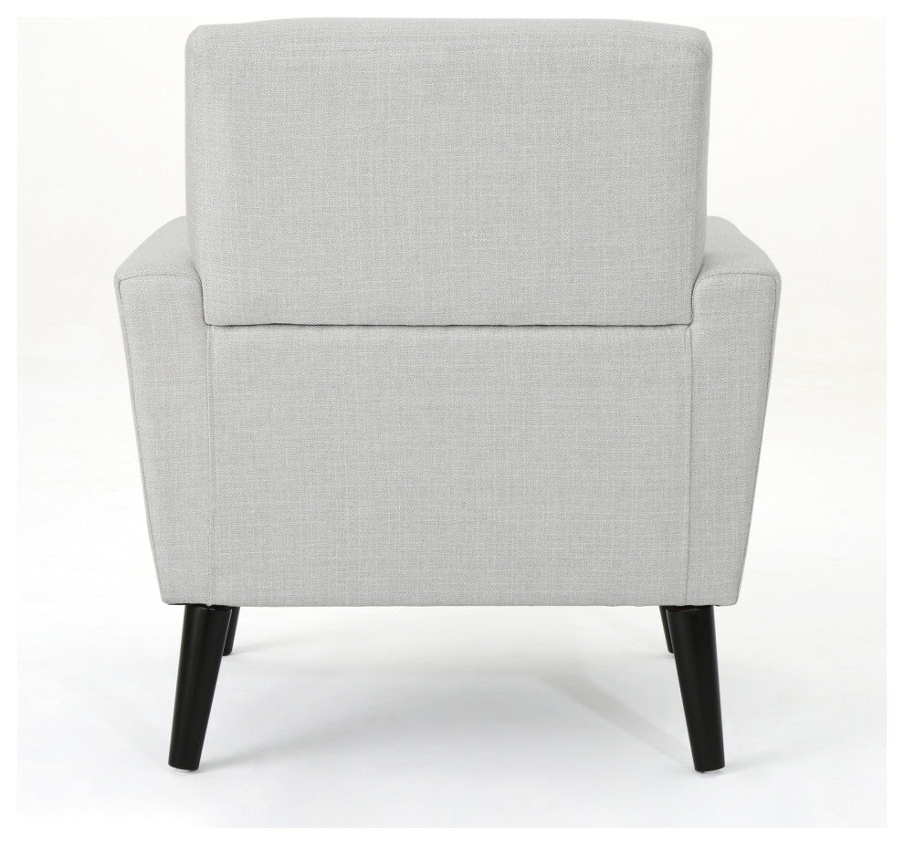 GDF Studio Sierra Mid Century Fabric Club Chair, Light Gray