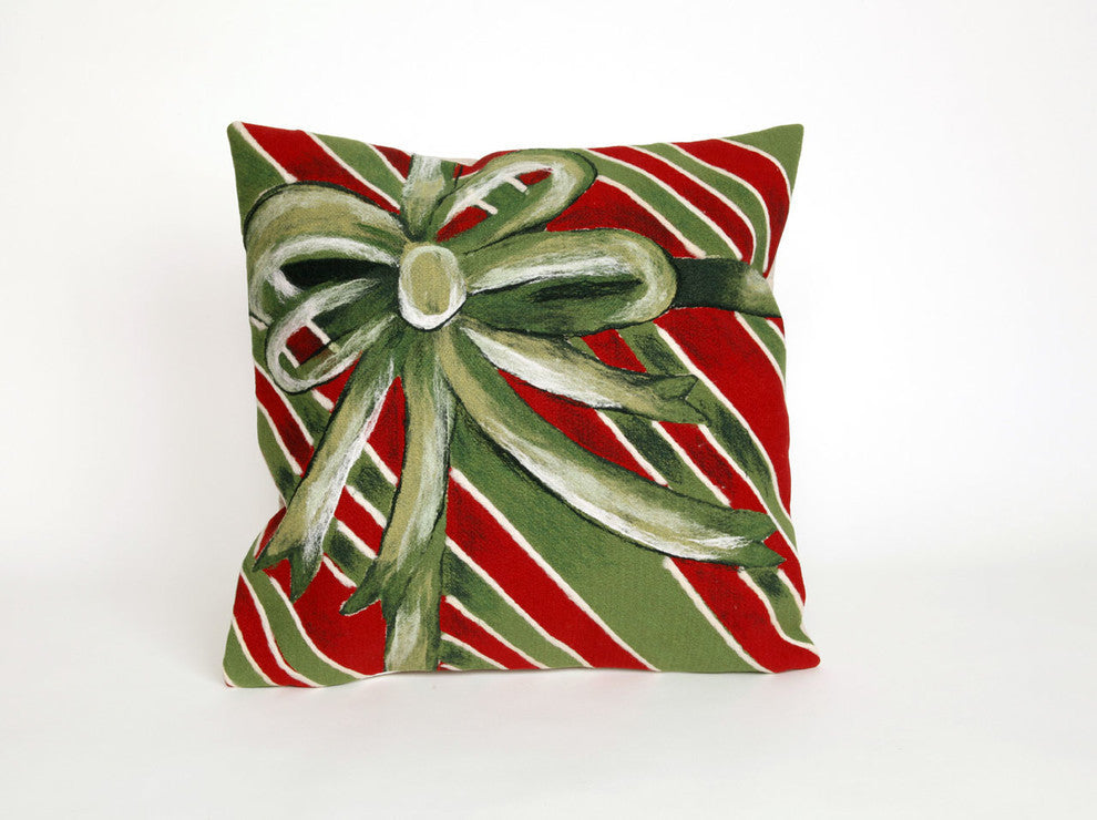 Visions II Gift Box Pillow, Green, 20"x20"