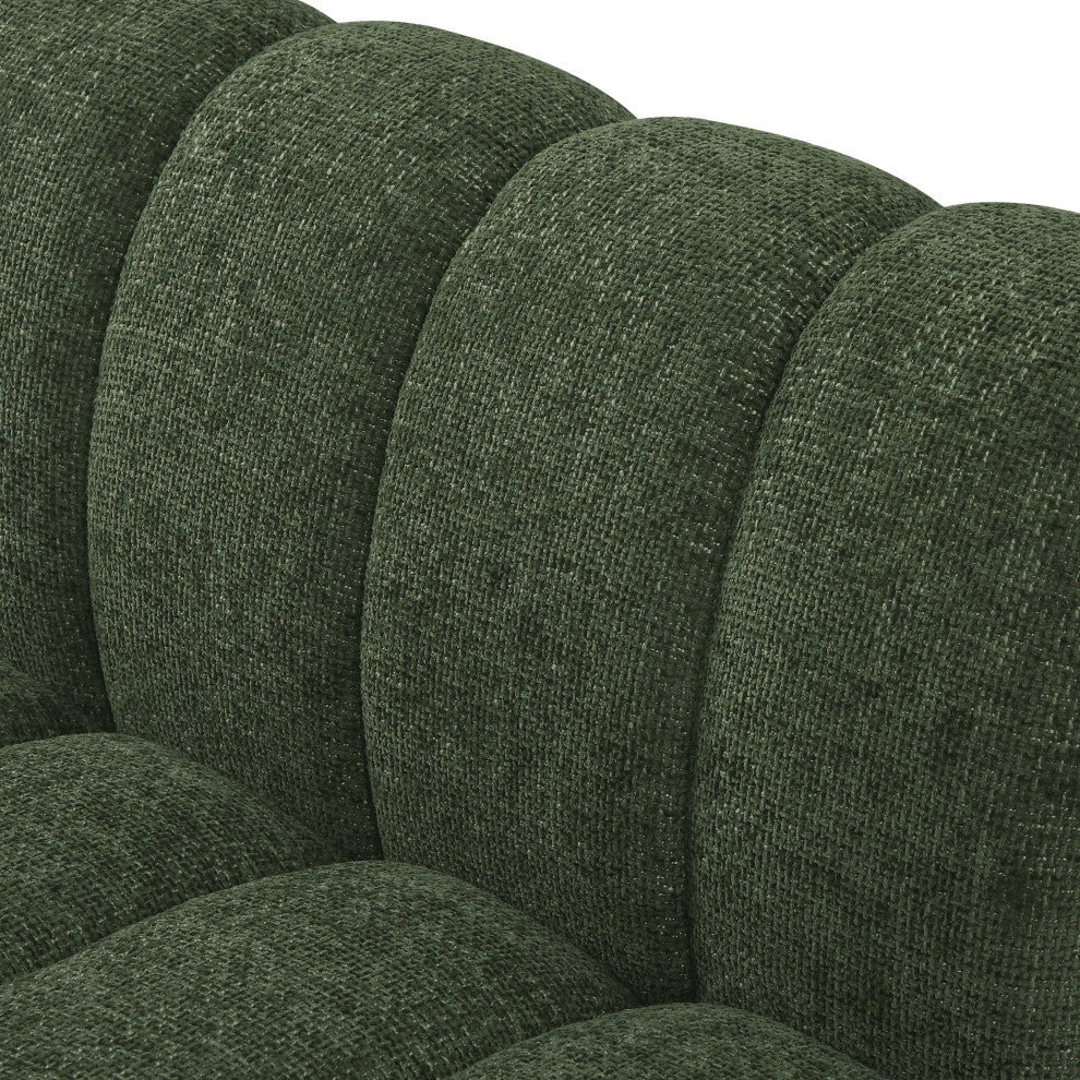 Quinn Chenille Upholstered 4-Piece L-Shaped Modular Sectional, Green