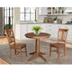 30" Round Top Pedestal Table - With 2 San Remo Chairs, Distressed Oak