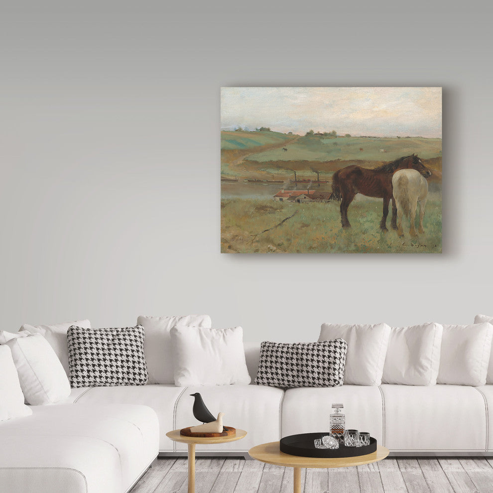 Edgar Degas 'Horses In A Meadow' Canvas Art, 24"x18"