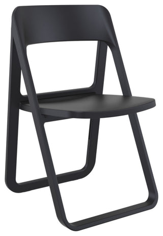 Dream Folding Outdoor Bistro Set With White Table and 2 Black Chairs