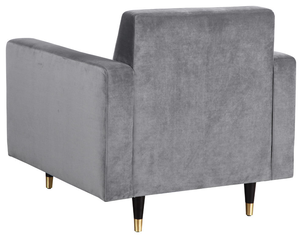 Lola Velvet Upholstered Chair, Gray