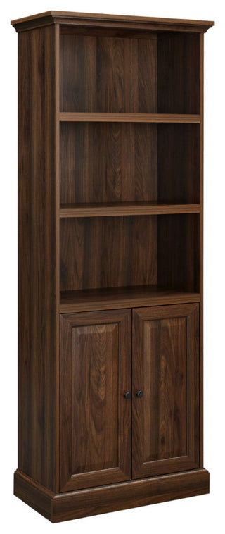 Classic Beveled Door Hutch Bookshelf "“ Dark Walnut