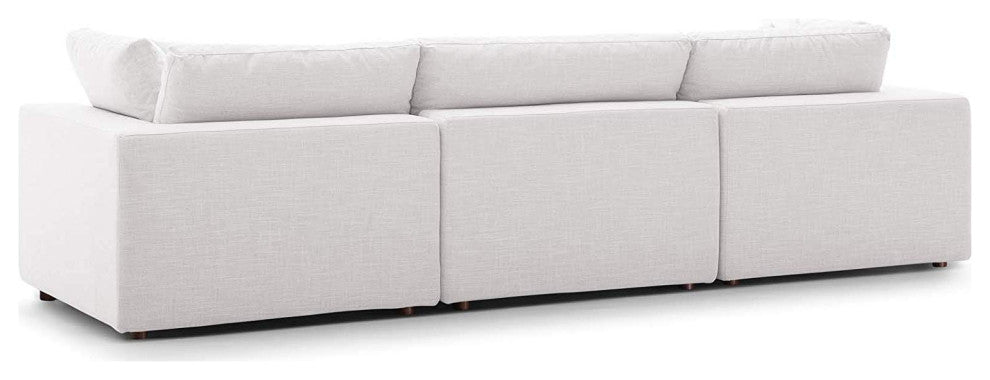 Commix Down Filled Overstuffed 3 Piece Sectional Sofa Set, Beige