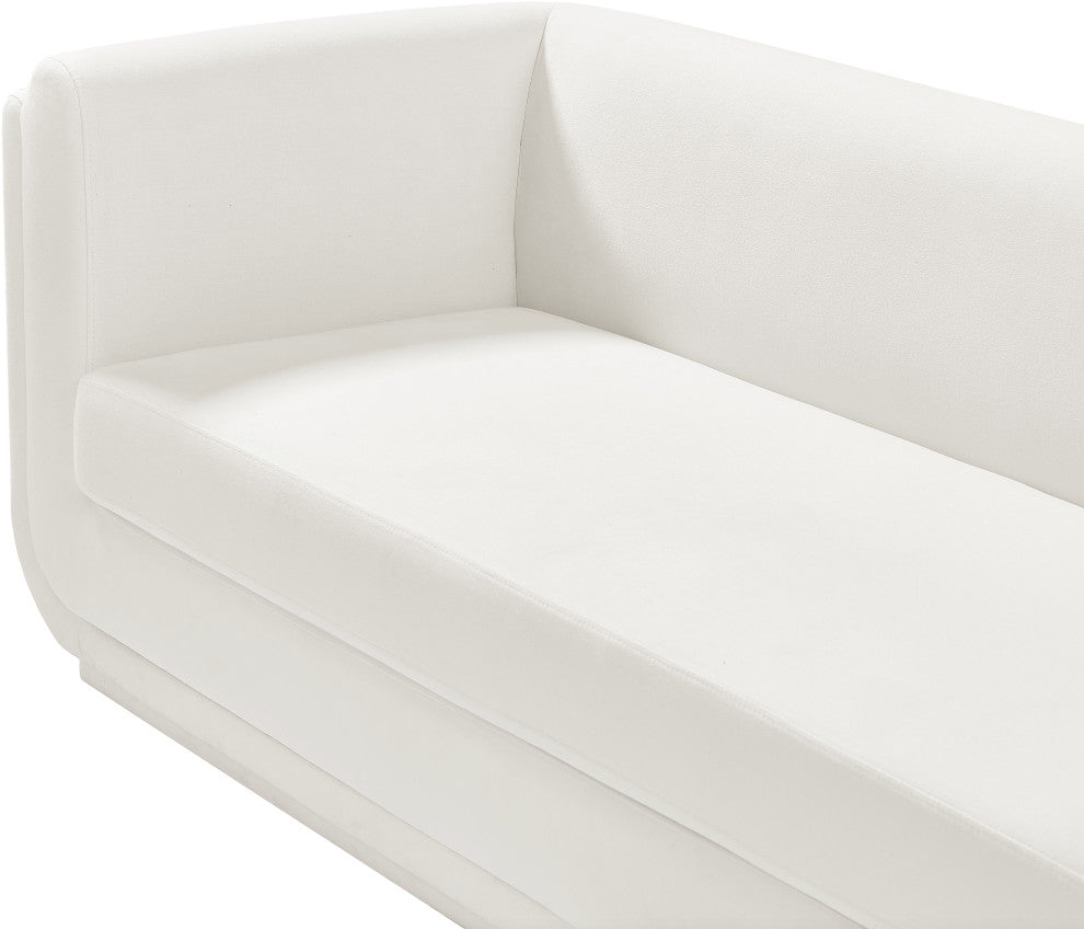 Kimora Linen Textured Fabric Upholstered Loveseat, Cream