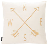 Safavieh Compass Pillow Beige/Gold 18" X 18"