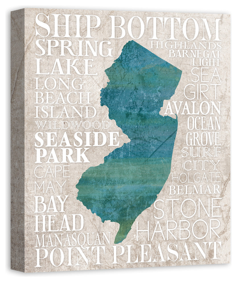 Jersey Shore Cities 20x24 Canvas Wall Art