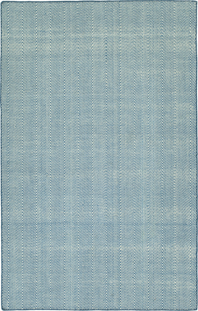 Kaleen Ziggy Hand woven Indoor/Outdoor Polyester Area Rug Denim, 9'x12'