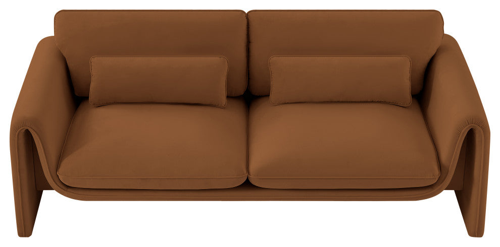 Sloan Saddle Velvet Fabric Sofa