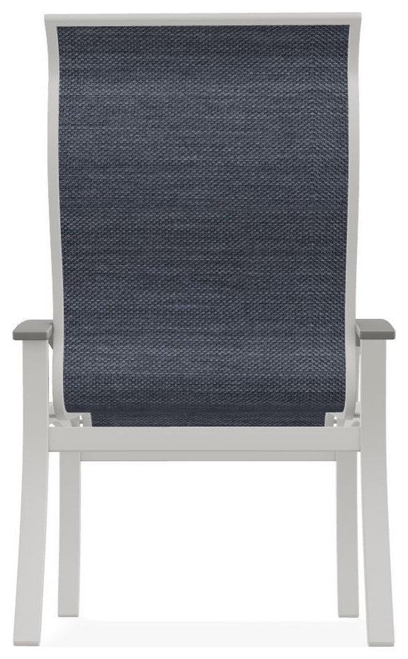 Belle Isle Sling Outdoor Dining Chair, Augustine Denim/Snow