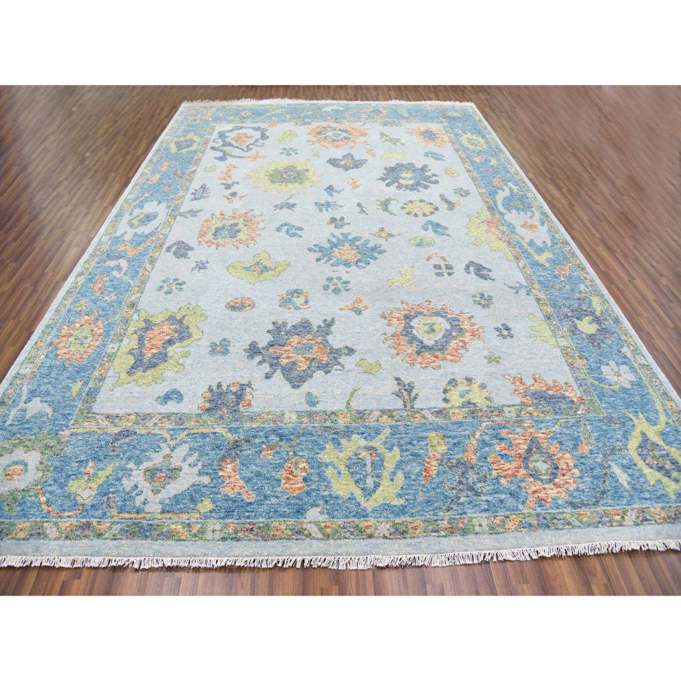 Oushak Soft Oversize Wool Hand Knotted Natural DyesOriental Rug 12'x15'3"