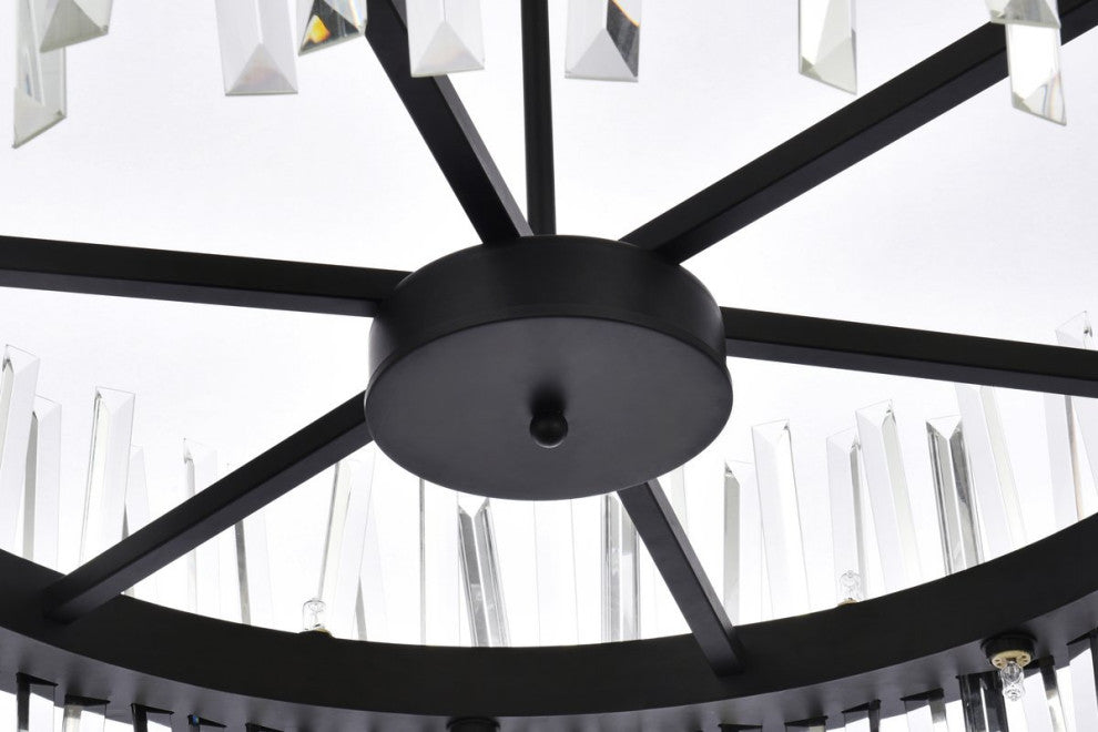 Modern Black 16-Light Chandelier