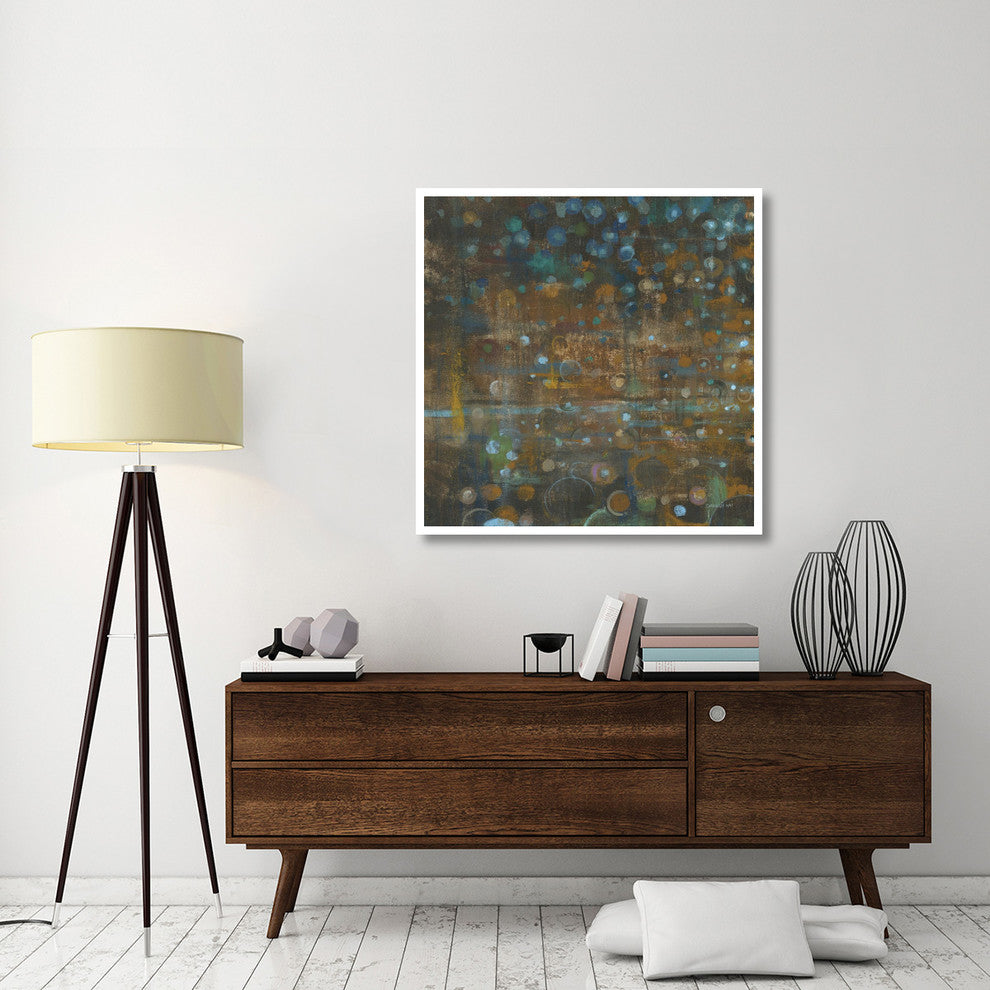 "Blue and Bronze Dots IX" Digital Paper Print by Danhui Nai, 42"x42"