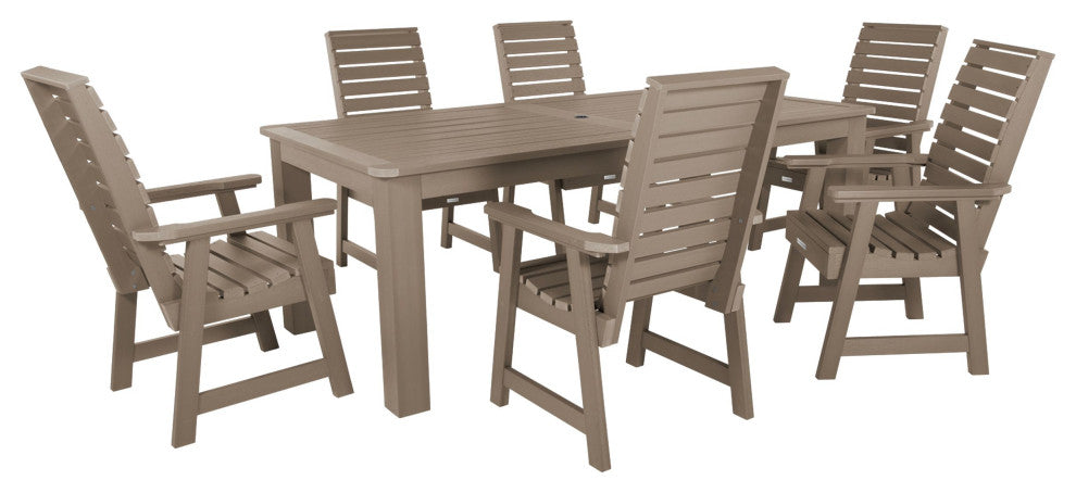 Weatherly 7-Piece Rectangle Dining Set, Woodland Brown