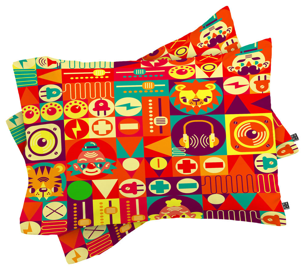 Deny Designs Chobopop Electro Circus Pillow Shams, King