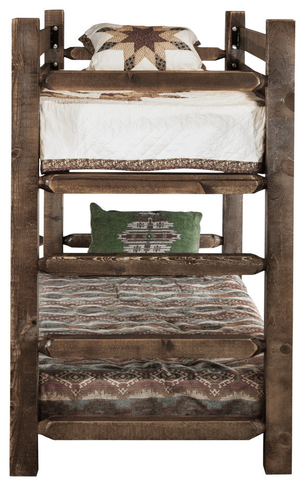 Homestead Collection Twin Over Twin Bunk Bed, Stain and Clear Lacquer Finish