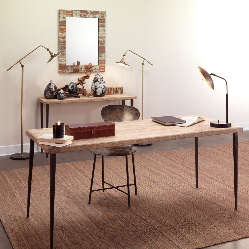 Medium Rectangular Mirror in Natural Faux Horn